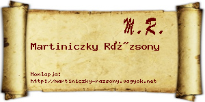 Martiniczky Rázsony névjegykártya